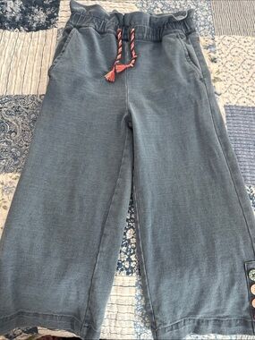 Matilda Jane Teal Wide-Leg Sweatpants with Coral Drawstring
